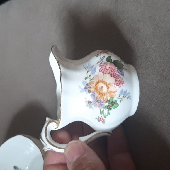 Vintage miniature Derby Posies Cream / Sugar by Royal Crown Derby - Picture 5 of 6